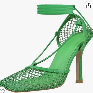 Richealnana Women's Square Toe Mesh Lace Up Strappy Sexy Sandals.